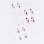 Nude Transparent Jade Leopard Print Wear, Salon finish long-lasting Press on nails