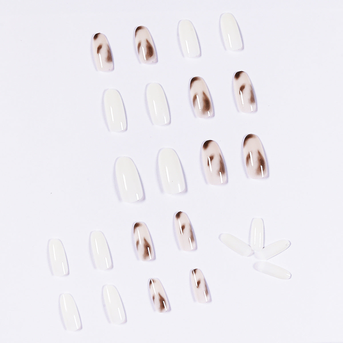 Nude Transparent Jade Leopard Print Wear, Salon finish long-lasting Press on nails