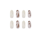 Nude Transparent Jade Leopard Print Wear, Salon finish long-lasting Press on nails