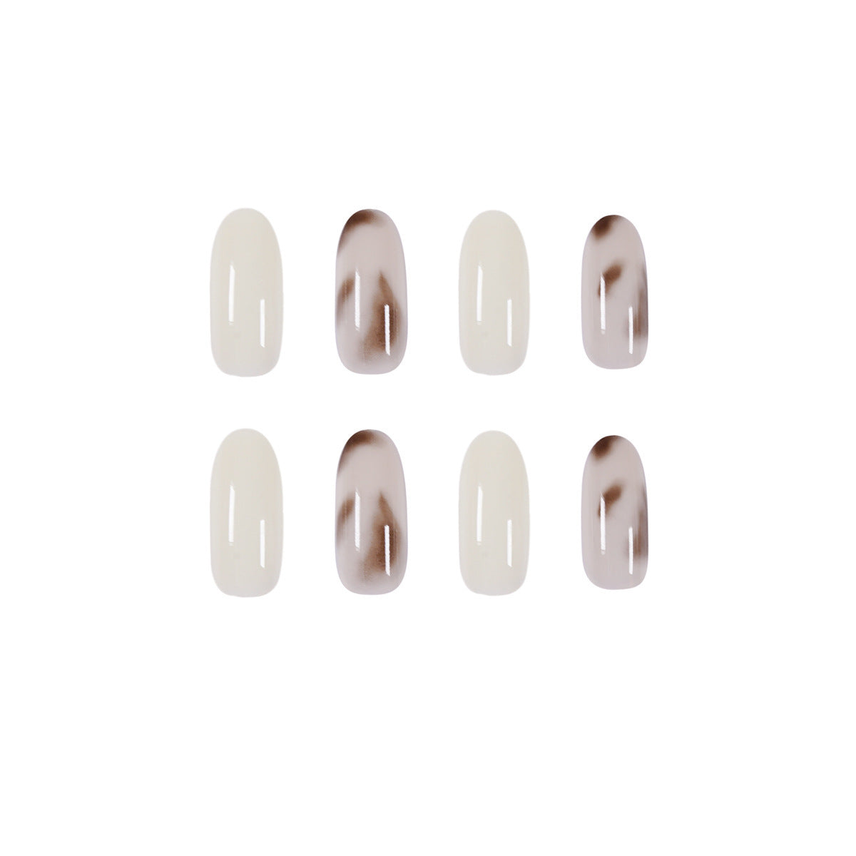 Nude Transparent Jade Leopard Print Wear, Salon finish long-lasting Press on nails