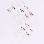 Nude Transparent Jade Leopard Print Wear, Salon finish long-lasting Press on nails